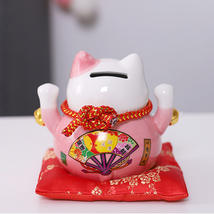 mèo thần tài hồng phúc lâm môn