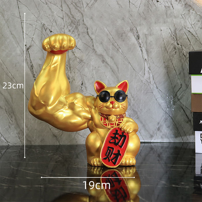 Mèo thần tài vàng tay cơ bắp Đại Chiêu Tài